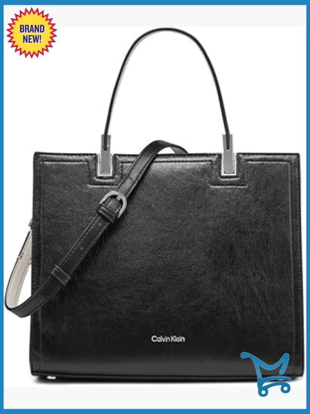 Vegan Leather Triple Compartment Satchel with Snap Closure